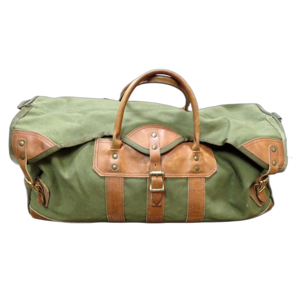 Vintage Orvis Canvas Leather Duffle Bag NO LABEL
